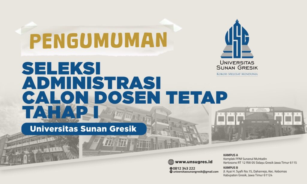 Pengumuman Seleksi Calon Dosen USG Tahap 1